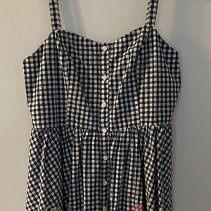 French Connection Navy & White Gingham Sundress Sz 6
